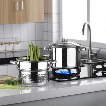 

Velaze Pasta Pots 7.2L Multifunction Premium Stainless Steel Vegetable Spaghetti Pot with Encapsulated Base and Vented Glass Lid