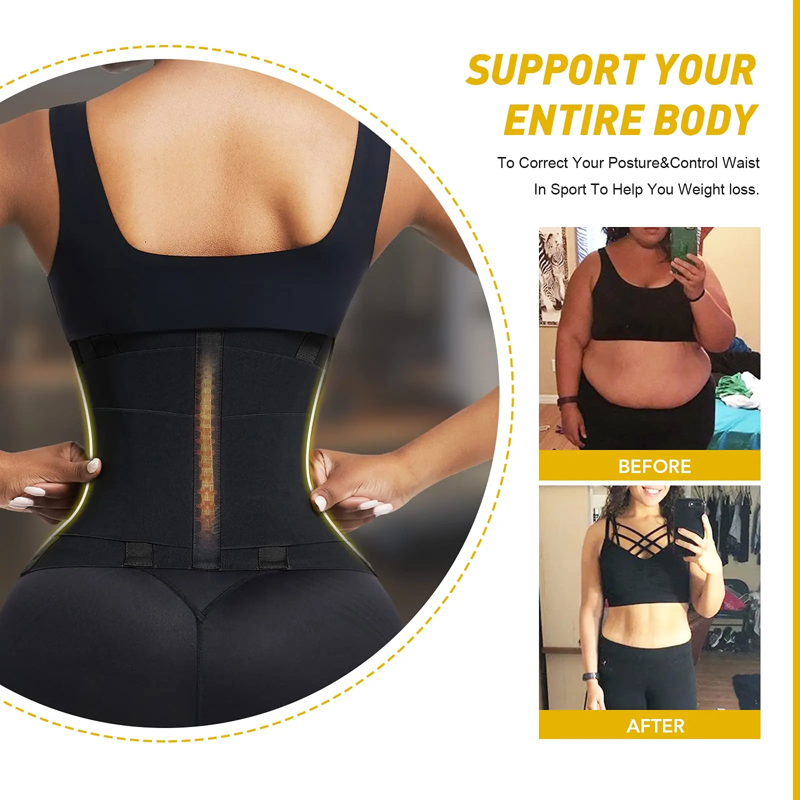 Waist Trainer Corset Belly Corset for Women Slimming Sheath Stretch Bands Bandage Wrap Faja Body Shaper Compression Belly Wrap