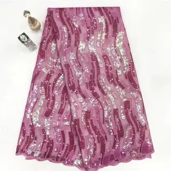 

African Sequins Lace Fabrics 2020 High Quality Lace Nigerian Tulle Lace Fabric Bride French Net Lace Fabric