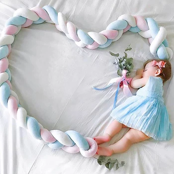 

Crib Safe Pad Nordic Knot Newborn Bumper 2M Long Bed Surrounding Crib Decoration Knotted Braid Pillow Crib Bumper Pillow