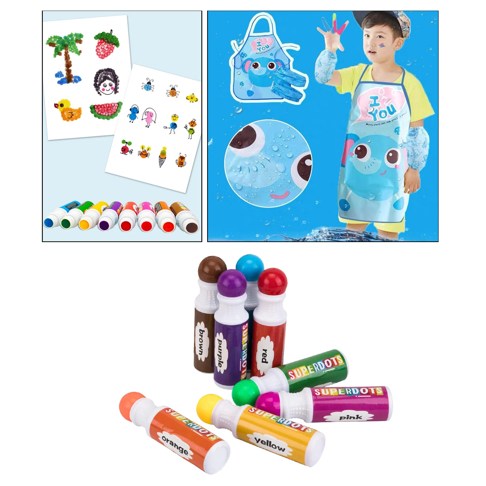 Chalkola 10 Washable Dot Markers for Toddlers with Free Activity Book - Dot  Paints for Toddlers, Bingo Markers, Dot Art Kits for Kids & Preschool,  Dabbers Dot Paint Marker