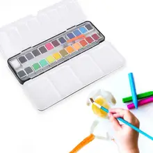 24 цвета Твердые акварельные краски в наборе портативные художественные принадлежности для рисования с железной коробкой детский художественный набор