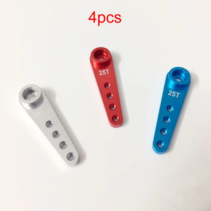 4pcs Metal Servo Arm 25T Teeth Servo Extension Arm 37mm Length Blue