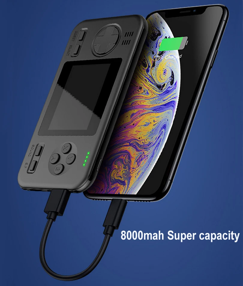 Встроенный 416 игр wth 8000mAh аккумулятор power bank Ретро портативная игровая приставка 2,8 дюймов цветной ЖК-игровой плеер геймпад