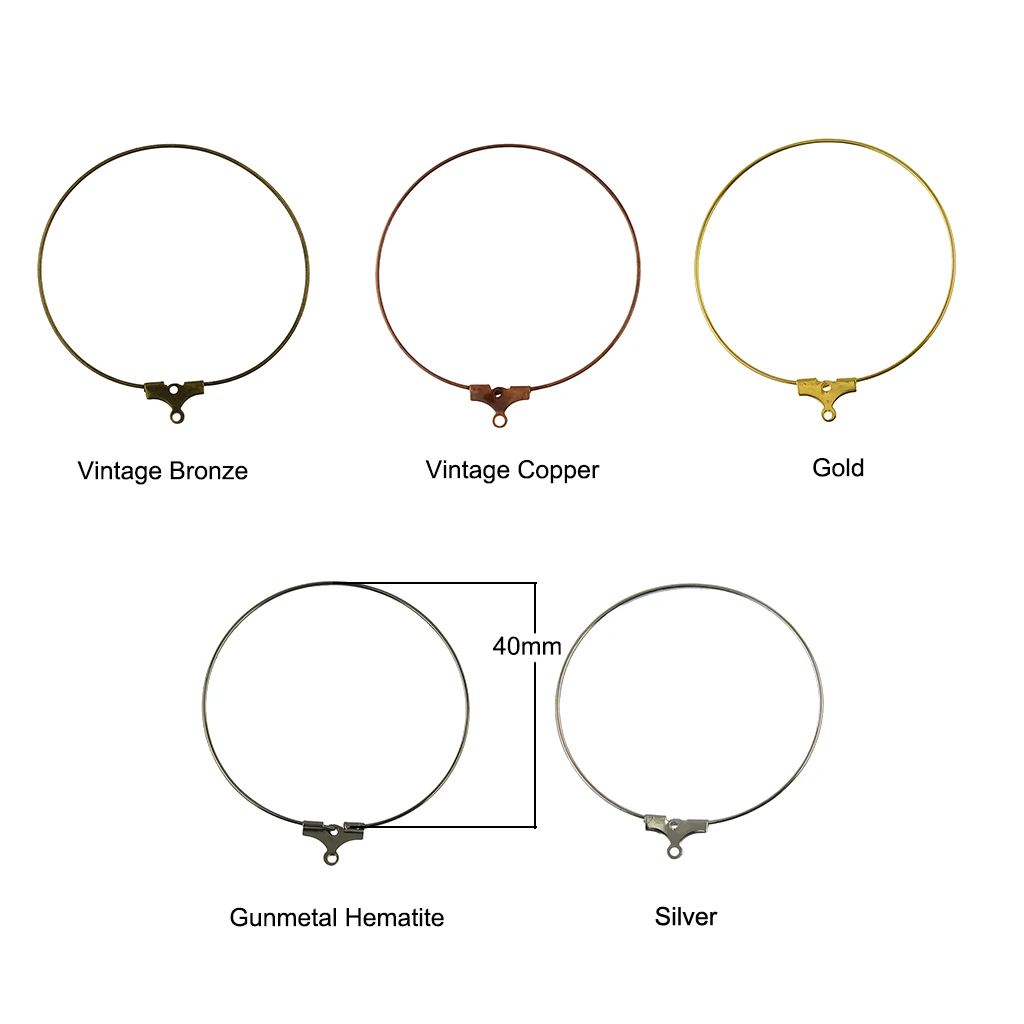 20pcs Beading Hoop Loop Earring Ear Wire Jewelry Making Findings DIY Bronze