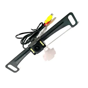 

American License Plate Frame Metal Curved 6 Light License Plate Frame HD Night Vision Waterproof Car Camera