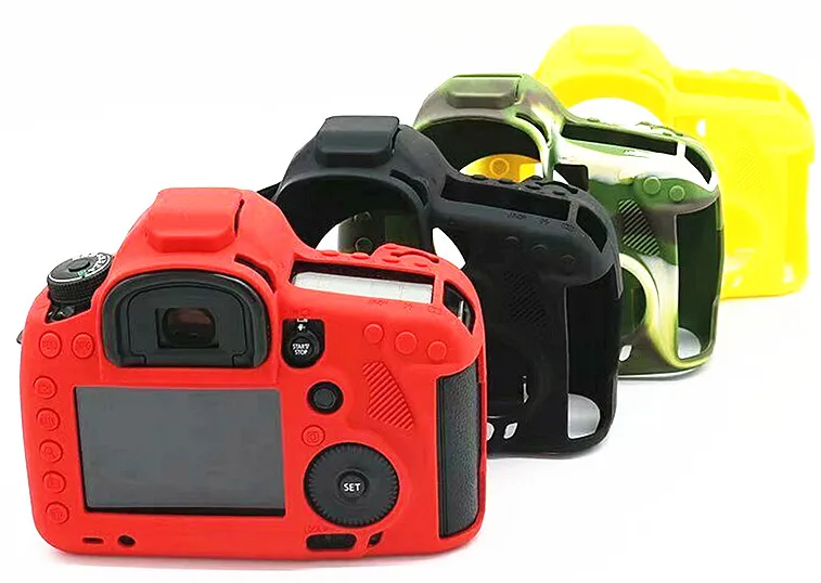 Silicone DSLR Camera Case Cover Bag for Canon EOS R 90D 250D 5D Mark III IV 6D II 6D2 5D3 5D4 1300D 800D 850D SL3 T8i T7i T6