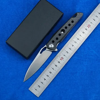 

LEMIFSHE Flipper folding knife D2 blade pocket camping hunting survival carbon fiber G10 tactical kitchen outdoor gift EDC tool