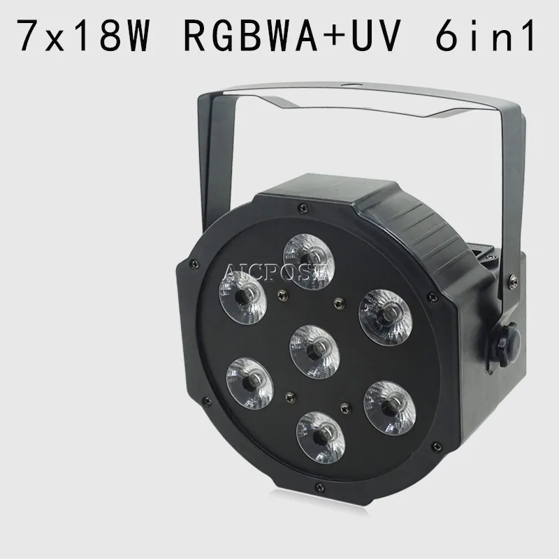 6 шт./лот 25 углов большие линзы 7x18 Вт светодиодные светильники Par RGBWA UV в 1 плоский