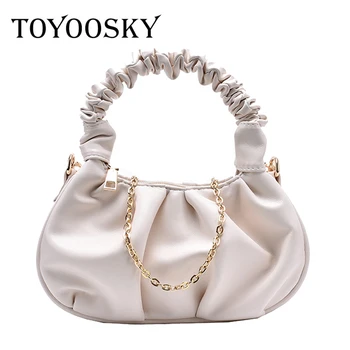 

TOYOOSKY Crossbody Shoulder Bag Luxury Handbag Women Bags Designer Leather Clutches Retro Cloud Pouch Bag Women Totes Bag