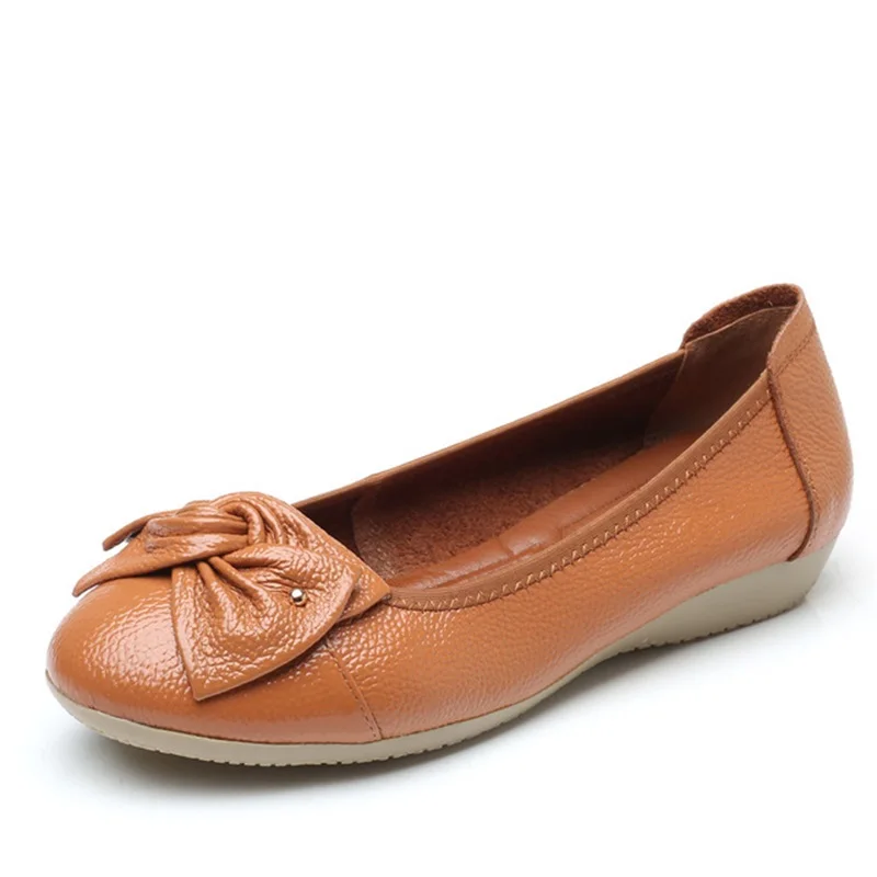 Женская обувь на плоской подошве коллекция 2020 года для матери из натуральной