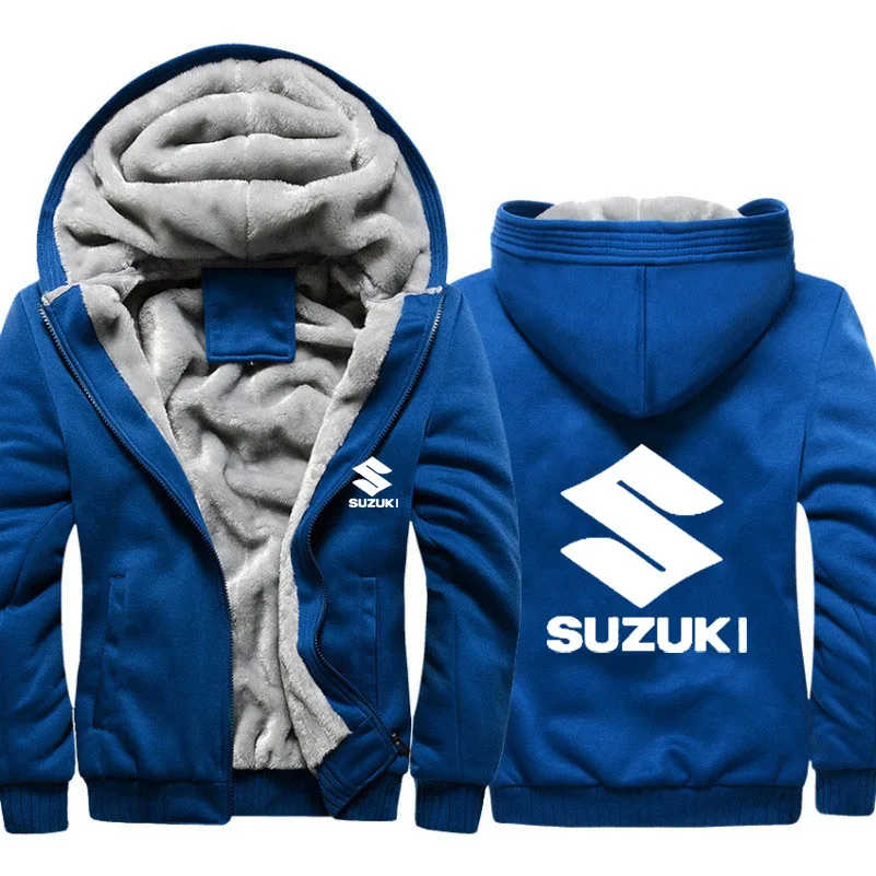 Куртка Для мужчин автомобиль Suzuki куртка с принтом логотипа Для мужчин толстовки Зимний толстый теплый флис хлопковые камуфляжные парки на молнии с рукавами-реглан Для мужчин s пальто с капюшоном
