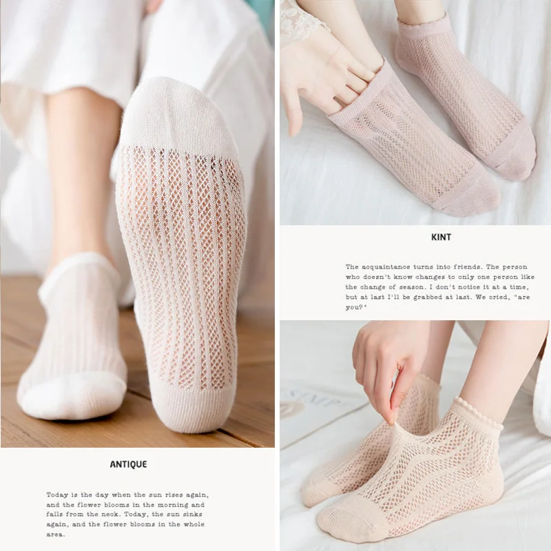 9 Pairs Women's Crew Socks Cotton Knit Soft Turn Cuff Socks 