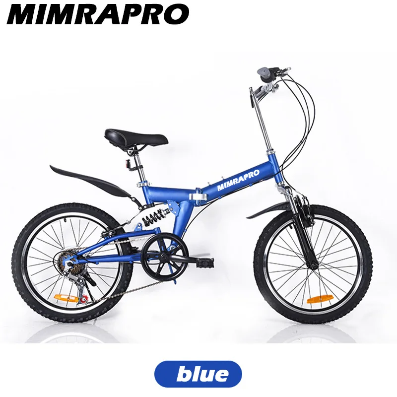 HOT！MIMRAPRO Bike Full Suspension Foldable SOFT TAIL Frame Can change Speed Mechanic Brake 20\
