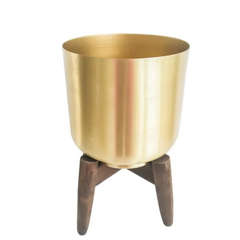 

Flowerpot Bracket Balcony Craft Display Indoor Nordic Style Wooden Frame Home Decor Flower Stand Iron Art Desktop Living Room