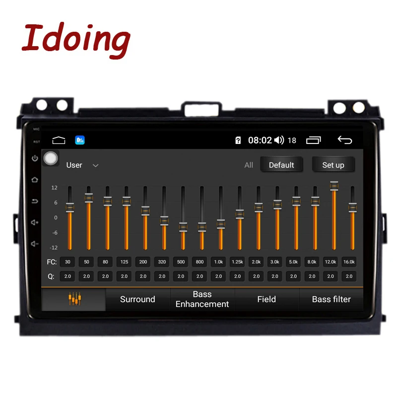Excellent Idoing 9"4G+64G Octa Core Car Radio Android 8.1 8,1 Multimedia Player For Toyota LAND CRUISER Prado 120 2003-2009 GPS Navigation 5