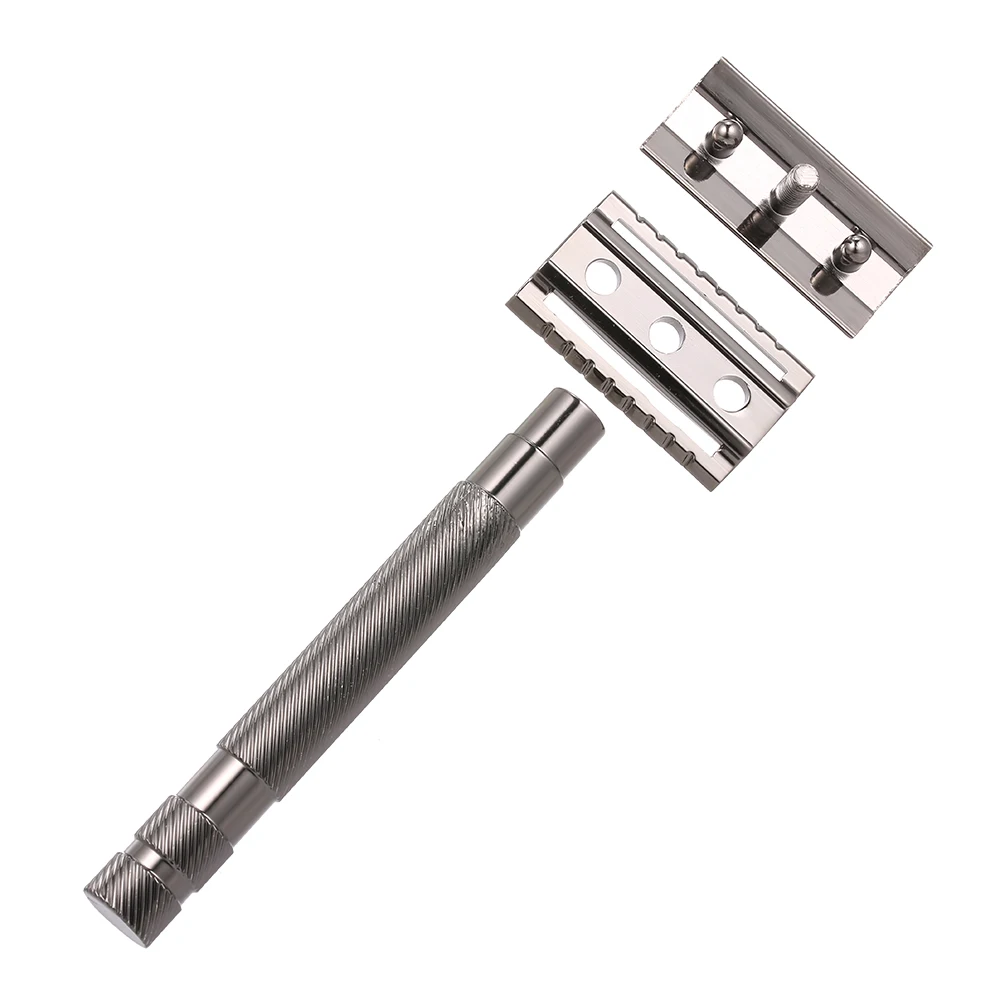 

Double Edge Safety Razor Kit with Stand Base For Men Face Cleaning Manual Shaver Barber Set