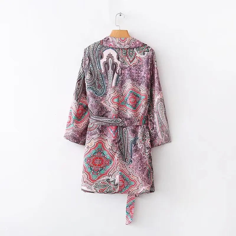 

2018 Western Style Spring And Summer WOMEN'S Dress New Style Paisley Printed Dress Casual Suit Jacket