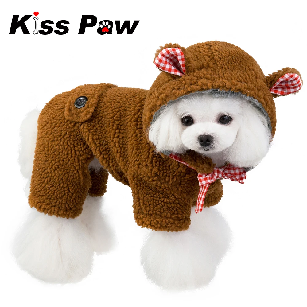 

2019 Winter Dog Clothes Small Dog Overalls Four Legs Jumpsuit Warm Coat Halloween Cute Bear Dog Costume Chihuahua Clothes Outfit