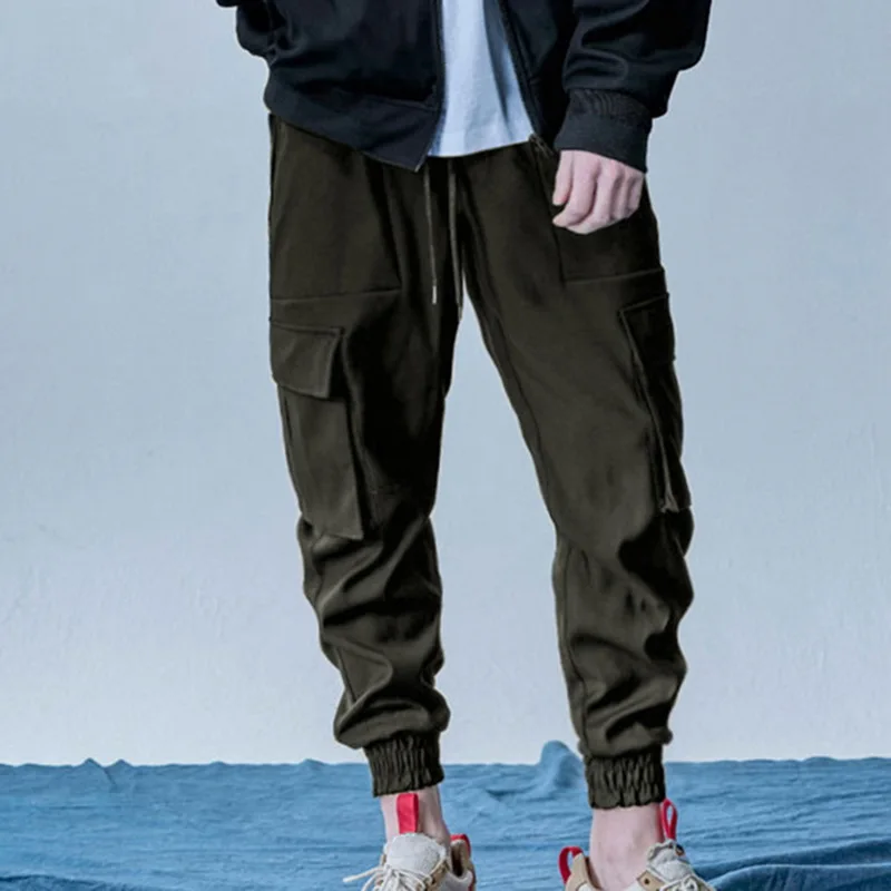 Мульти карманы Штаны Для мужчин Хип Повседневное уличная трек джоггеры Фитнес