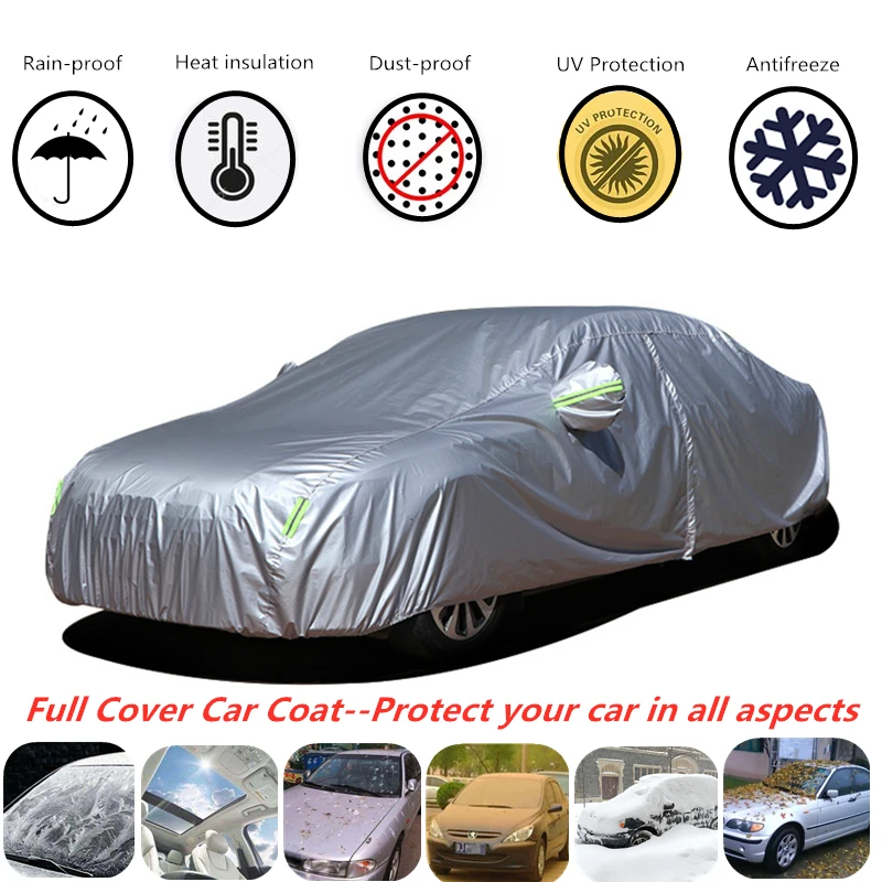

Car Cover Universal Full Cover for Snow Ice Dust UV Resistant Sunscreen Outdoor Protection Waterproof Dustproof Vehicle Coat