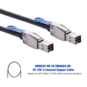 

MINISAS HD 4X-MINISAS HD 4X 12G 4-channel High Speed Transmission Copper Cable SFF-8644 for Case External Connection 1M