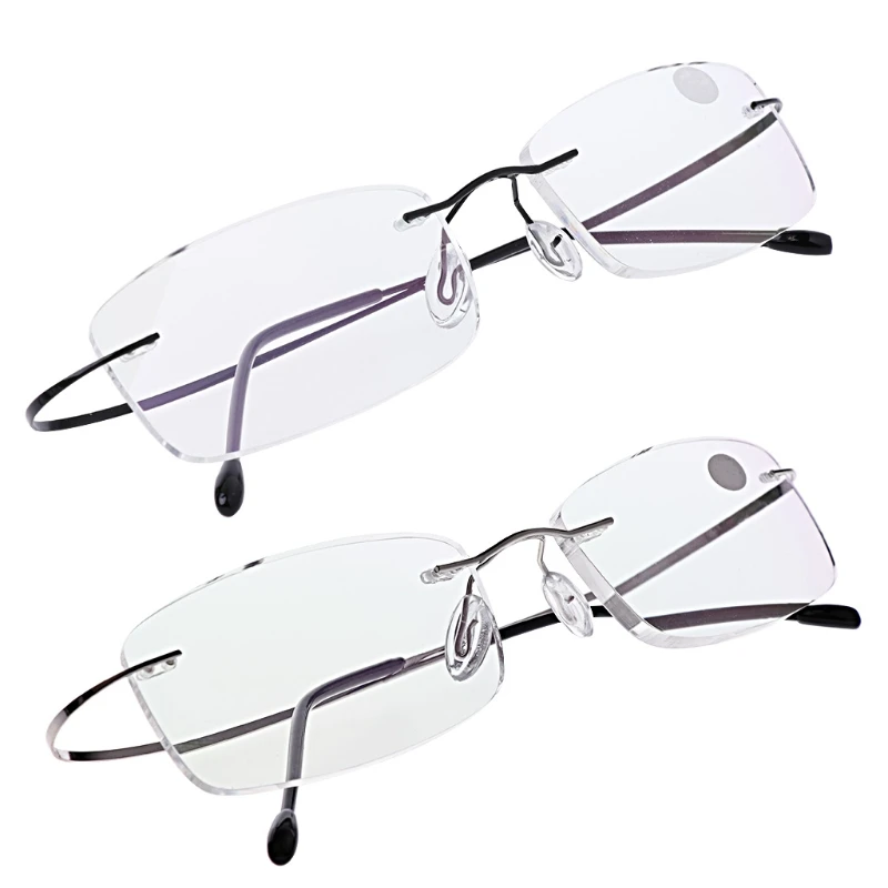 Ultralight Titanium Rimless prostokątne okulary okulary oprawki do okularów