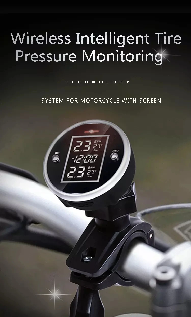 ЖК-дисплей TPMS система контроля давления в шинах для мотоцикла Внешний датчик