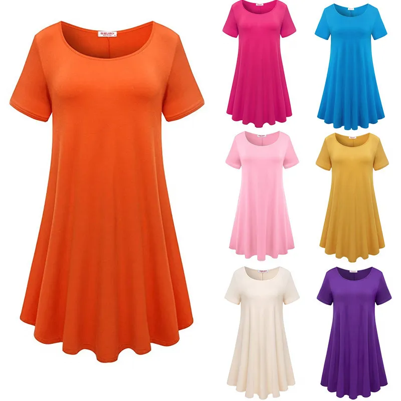 

clothing OWLPRINCES round Neck Short Sleeve Loose Comfortable Multi-Color plus Size Women's T-shirt