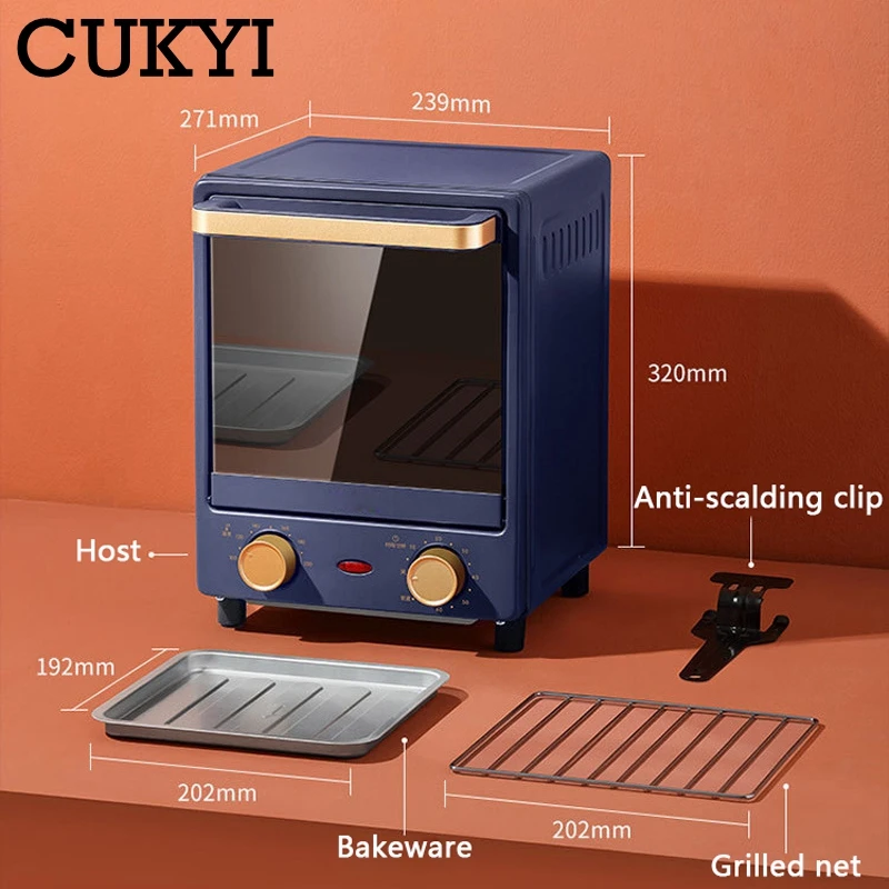 CUKYI horno eléctrico de 12L para el hogar, Mini horno Vertical inteligente  para hacer pasteles, postres y Pizza, herramientas de horneado con  temporizador de 60 minutos, 220V|Hornos| - AliExpress