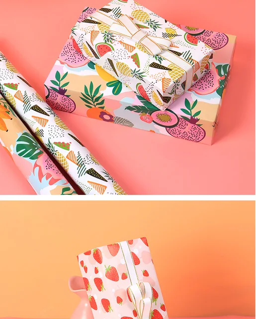 New Fruit Wrapping Paper Innovation Valentine's Day Birthday Gift Wrapping  Paper Flower Paper Scrapbook Paper - AliExpress