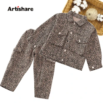 

Children Clothes Leopard Clothes For Girls Outerwear + Pants Tracksuit Girl Spring Autumn Children's Clothes 6 8 10 12 14