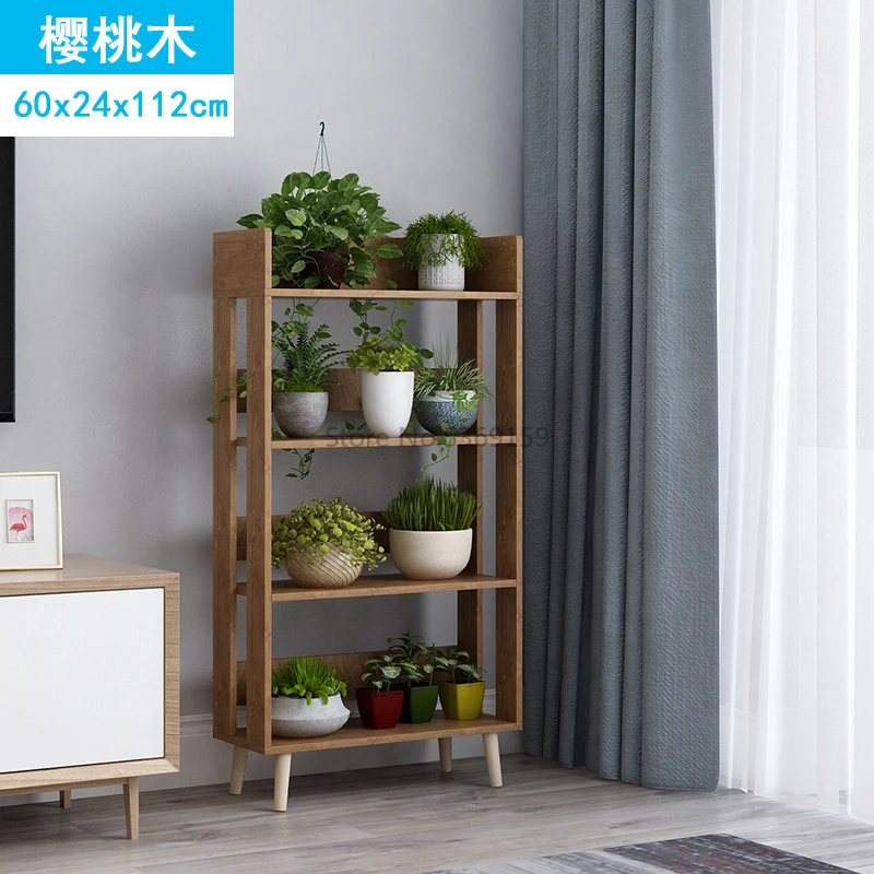 Floral Shelf Space Multi-storey Indoor Solid Wood Living Room Balcony Household Storage Meat Floor Flower Shelf Saves Space - Цвет: Синий