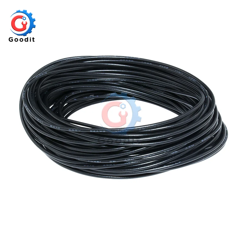 10 м 10 м UL-1007 24AWG Монтажный провод 80C/300 В шнур DIY электрический провод кабель 24 AWG 1,4 наружный диаметр изолированный ПВХ кабель