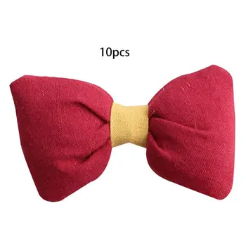 

10Pcs/Set Handmade DIY 3D Stuffed Mini Bow Ties Contrast Candy Color Cloth Crafts Hair Clip Clothing Shoes Barrette Decoration