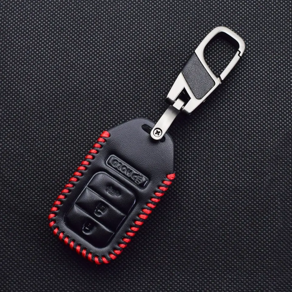 Alegender Black Rubber Key Fob Cover Case For 2013-2017 Honda Accord EX-L & Other Models - 4 Button Smart Key Protector