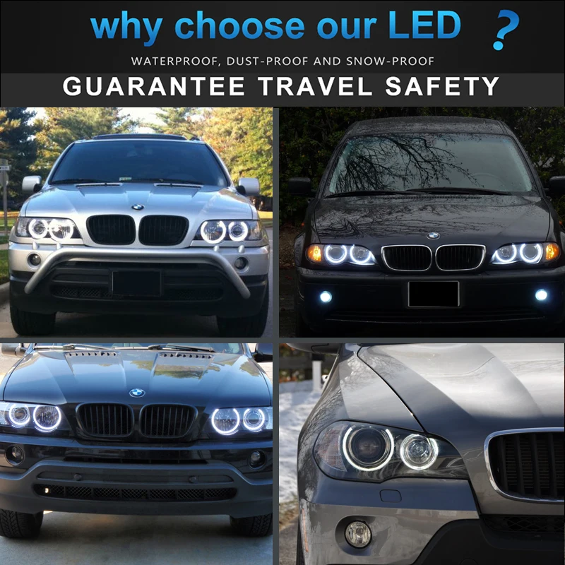 4 шт. SMD светодиодные ангельские глазки 4x131 мм светодиоды для BMW гало хлопковый