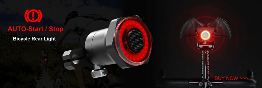 NEWBOLER Sensoring Brake Bicycle Tail Light Auto Star Stop USB Bike Lights LED Cycling Taillight Flashlight For Bike Accessories