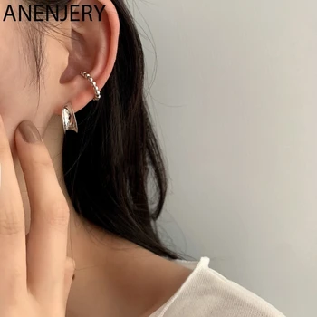

ANENJERY Trendy Gold Sliver Color Curve Hoops Earrings Round Circle Geometric Huggie Earrings Minimalist Loop Wholesale S-E1311