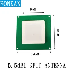 Gain 5.5dBi Size 120*120mm UHF RFID 860-960Mhz Ceramic Antenna For Reader Module With SMA Connecter And 15CM Cable Length