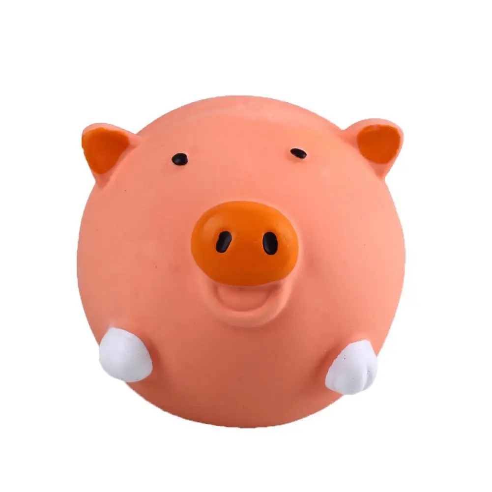 pig Мультфильм собака щенок латекс писк жевать укус Teech Чистка Paly писклявые игрушки - Цвет: pig