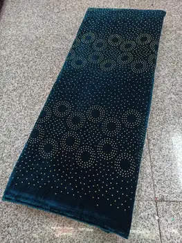 

african Velvet sequined lace fabric 2020 Latest Nigerian French velvet Lace stones Fabric High Quality Lace For Party Dress