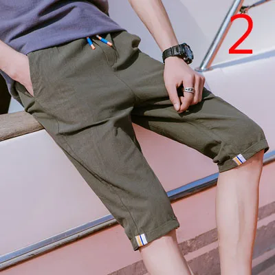 

Thin section trend men's trousers summer loose breathable cropped trousers running quick-drying men's trousers