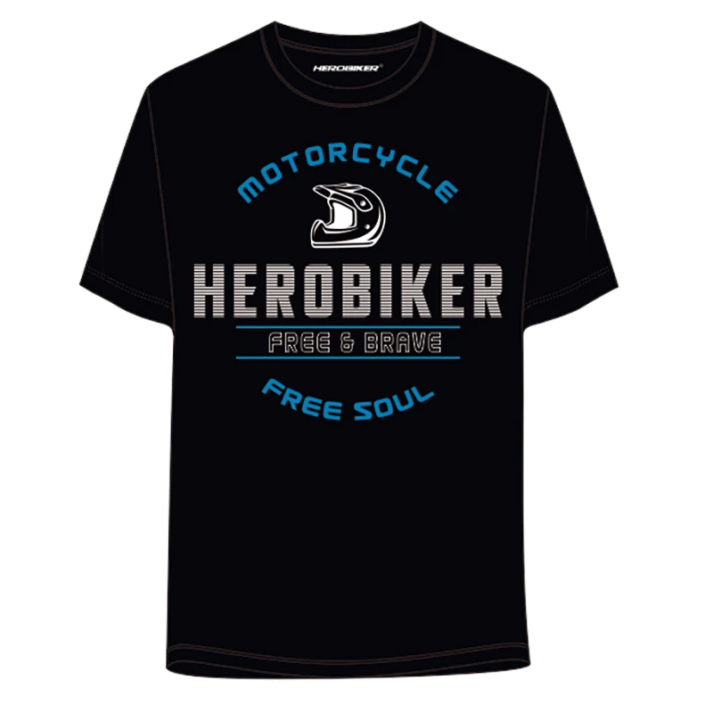 HEROBIKER летняя футболка для мотогонок Мужская короткая футболка для мотогонок Спортивная футболка для мотокросса модная быстросохнущая футболка - Цвет: HTS-001BK