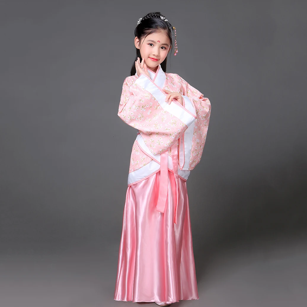 Hanfu Kid традиционная Китайская древняя одежда женские костюмы для девочек детское