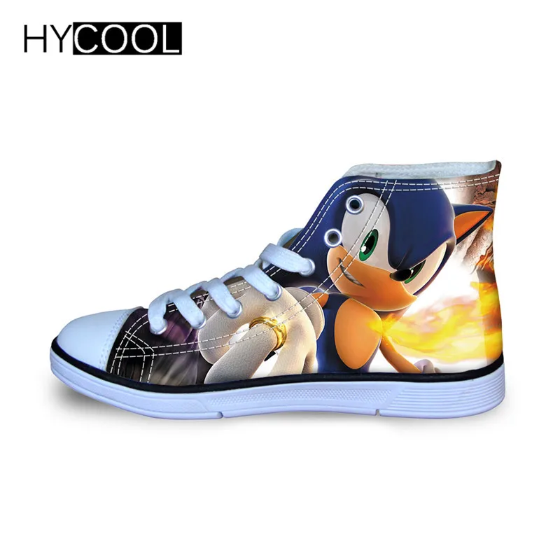 HYCOOL/детская обувь для бега для мальчиков; кроссовки Sonic the hedgehog; спортивная обувь для улицы; парусиновая обувь с высоким берцем для маленьких детей