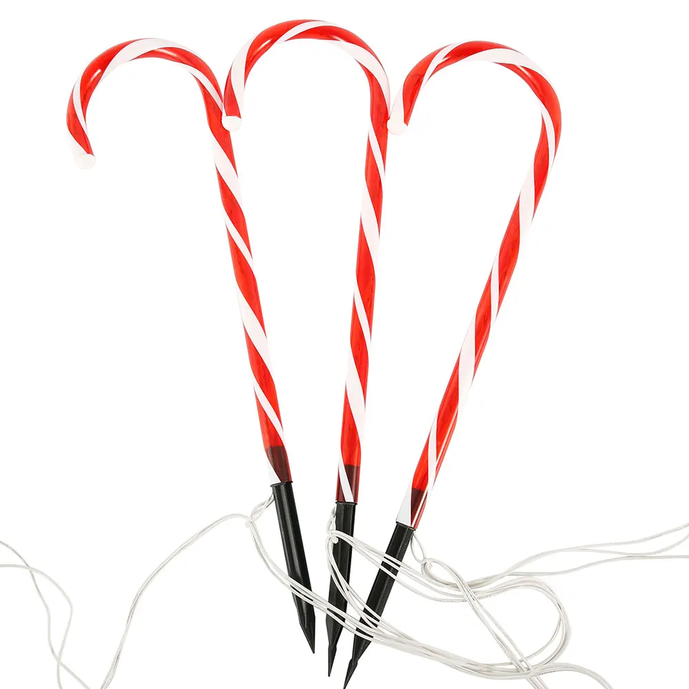ZANCAKA 10pcs Christmas Light Pathway Candy Cane Walkway Light 110V Street Lamp Outdoor Garden Yard New Year's Decoration Lamp