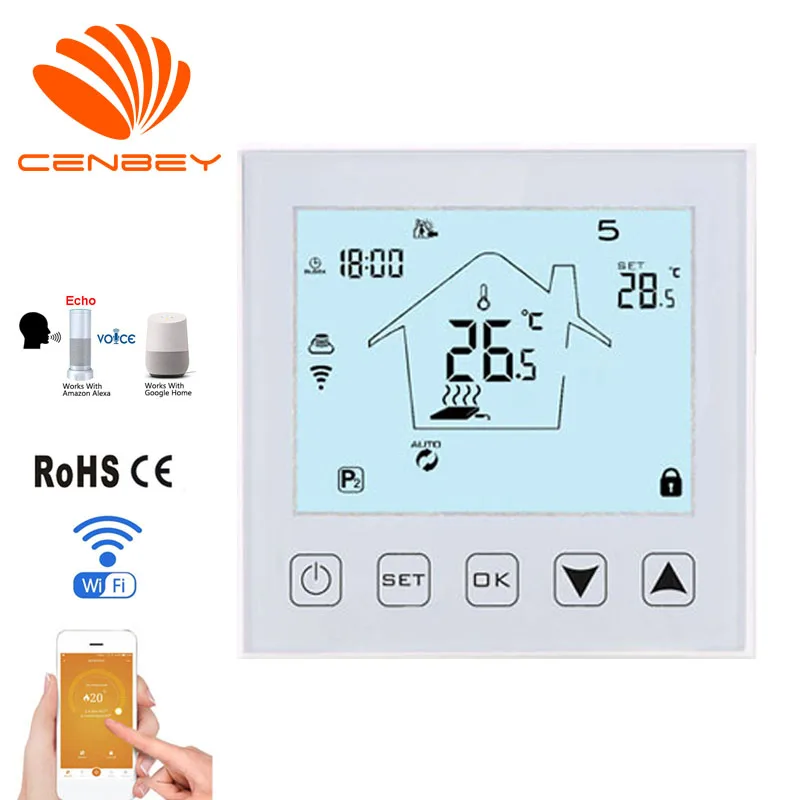 

Wifi Thermostat Smart Thermostat Alexa Boiler Temperature Controller Underfloor Heating Thermostats Programmable Room Thermostat