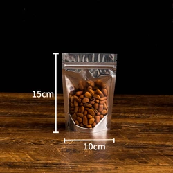 50-Pack Resealable Aluminum Foil Stand-Up Bags with Window - Just Bag (10x15cm)