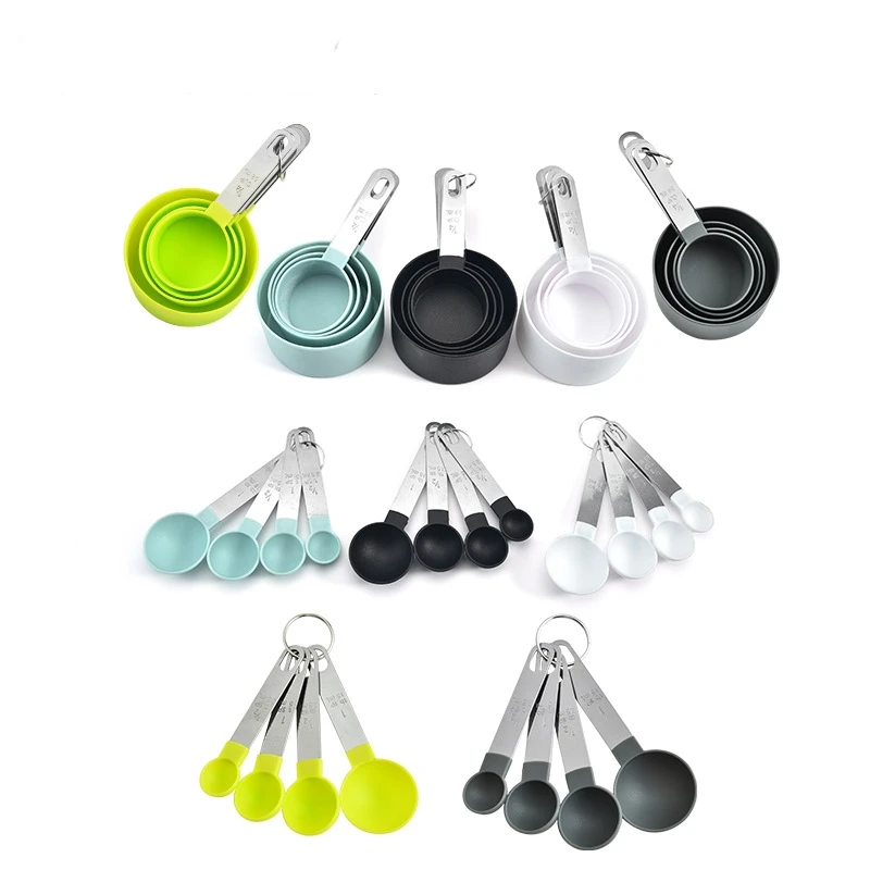 

4Pcs Stainless Steel PP Measuring Spoon Cake Flour Baking Cooking Tools Seasoning Coffee Sugar Standard Cup Kitchen Accessories